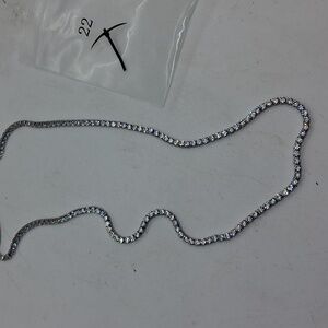 NWT GLD SHOP Cubic Zirconia Tennis Necklace  3mm 22"